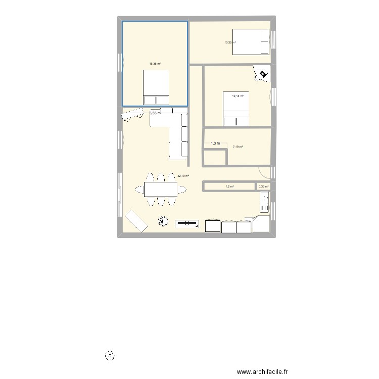 modifier  Melville. Plan de 7 pièces et 90 m2