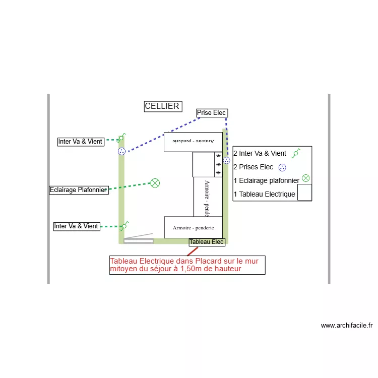 1-Pibrac Cellier am&eacute;nagement avec Elec. Plan de 