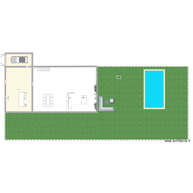 moi. Plan de 2 pièces et 70 m2
