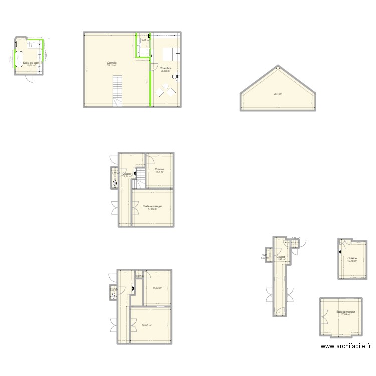 ROSSI Michel. Plan de 20 pièces et 255 m2