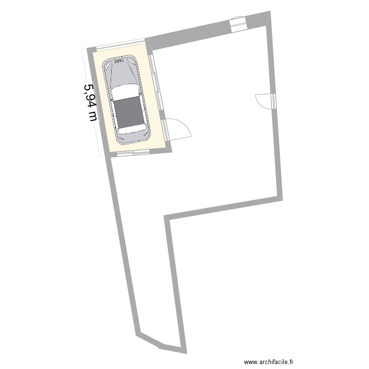 PC3 PCMI3 DPC4 DPA4 PA20 avant travaux. Plan de 1 pièce et 17 m2