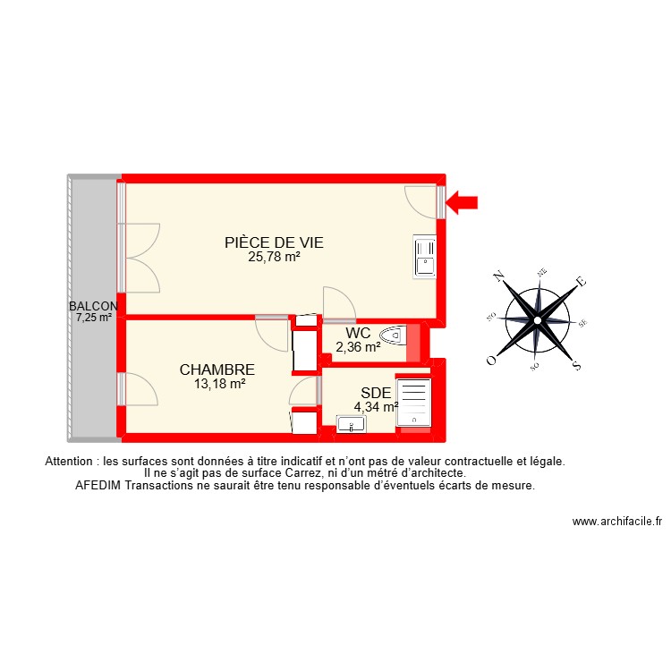 BI 26280. Plan de 9 pièces et 55 m2