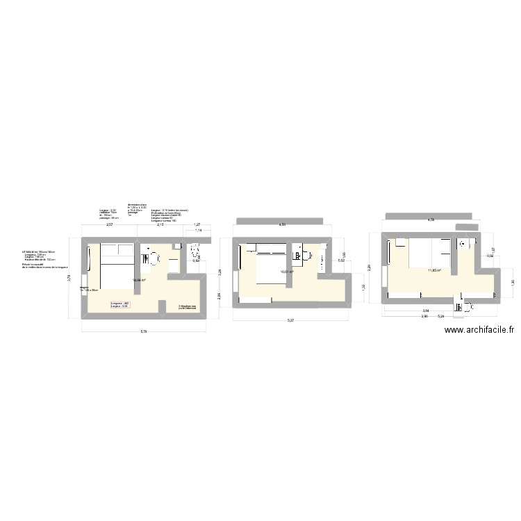 STUDIO Piece principale. Plan de 3 pièces et 37 m2