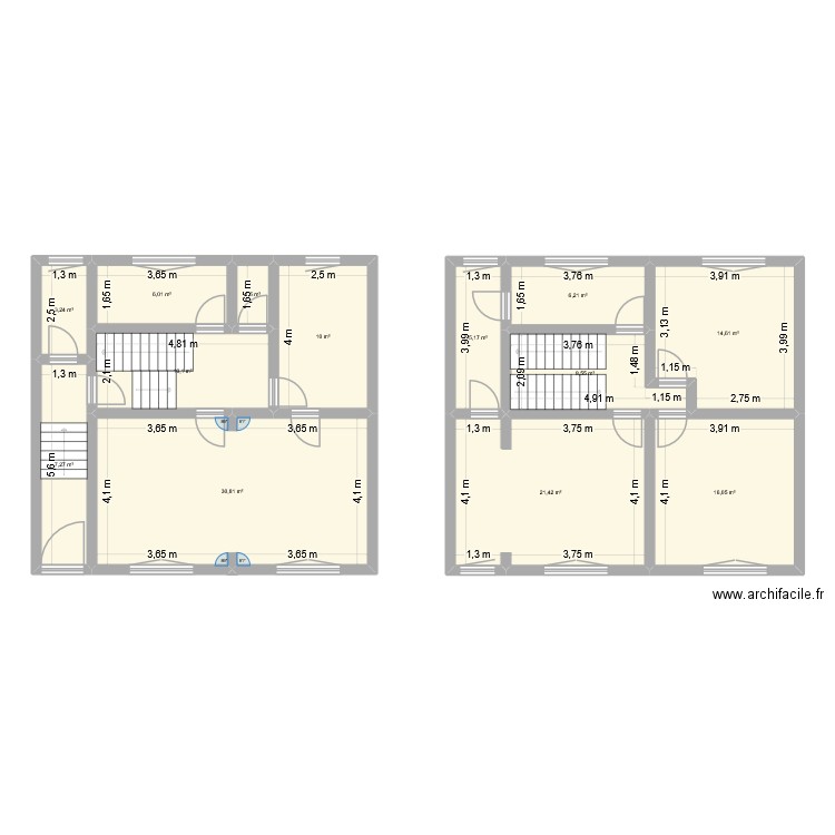 Projet maison Mamie. Plan de 13 pièces et 141 m2