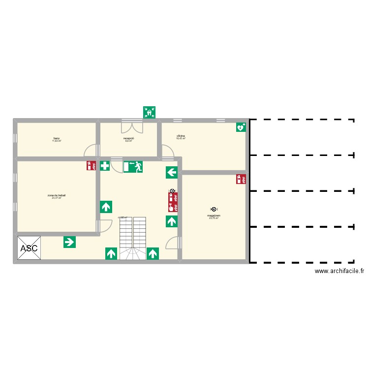 Planta baja.. Plan de 6 pièces et 127 m2