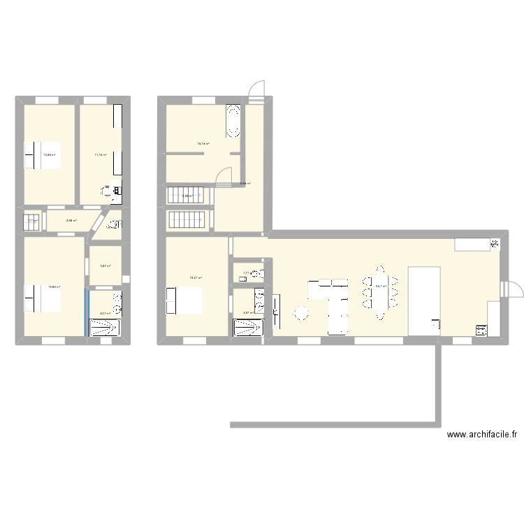 Test2. Plan de 12 pièces et 167 m2