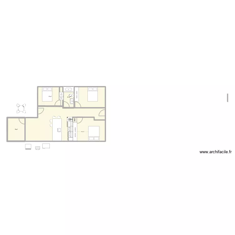 2e Ave_1er &eacute;tage_sim 11 aout. Plan de 4  et 78 m²