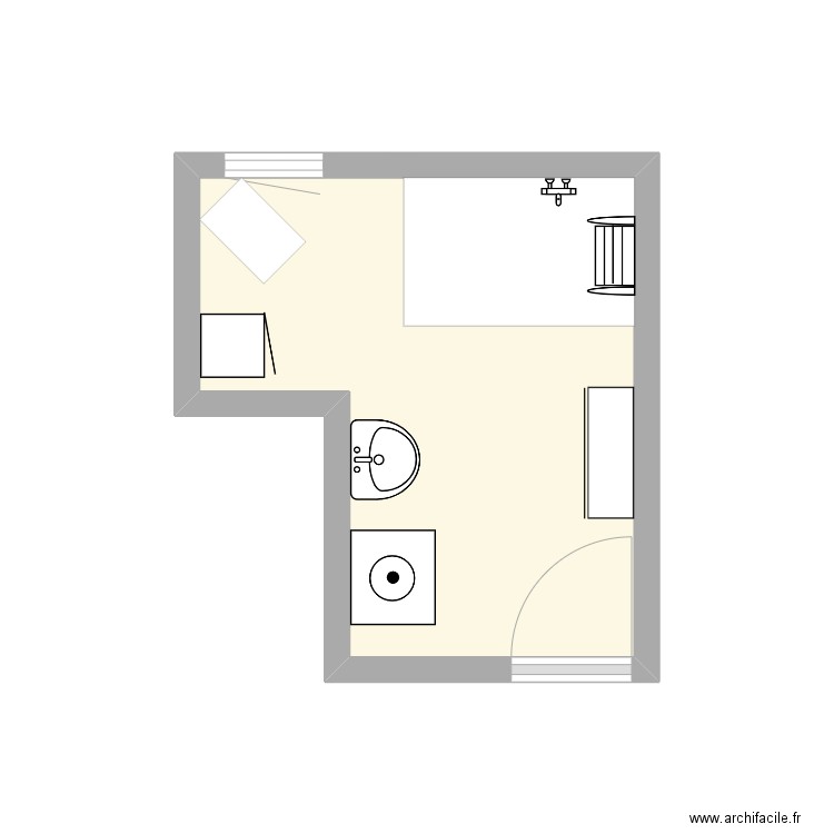 RENARD JEAN-PIERRE PROJET. Plan de 1 pièce et 6 m2