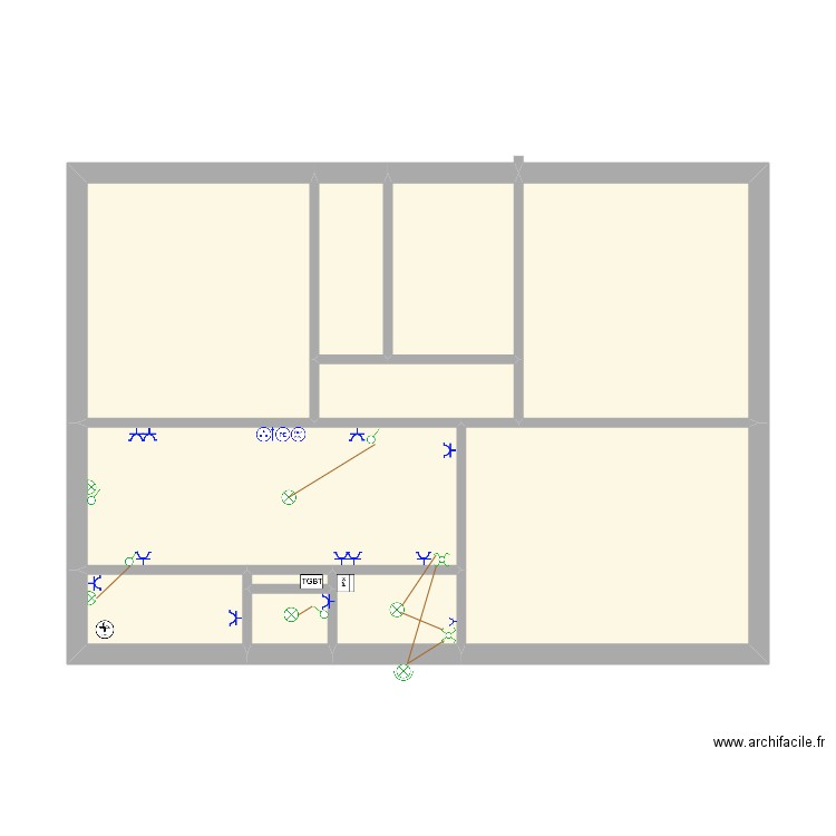 MAISON RG BROUILLON. Plan de 11 pièces et 48 m2