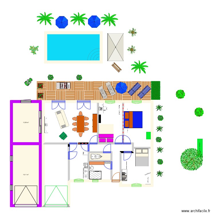 Boismorand origine. Plan de 3 pièces et 32 m2