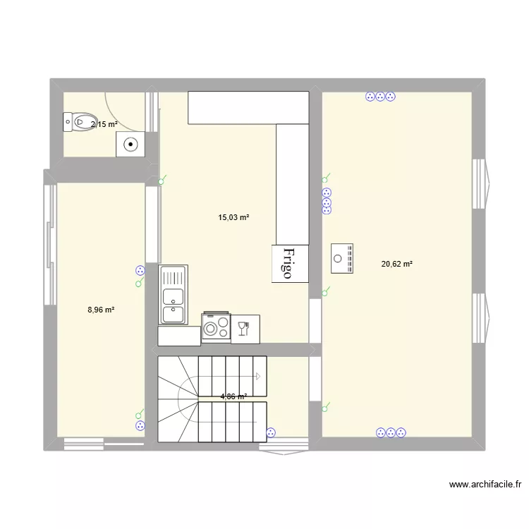 RDC. Plan de 5 et 52 m² RDC. Plan de 5 et 52 m²