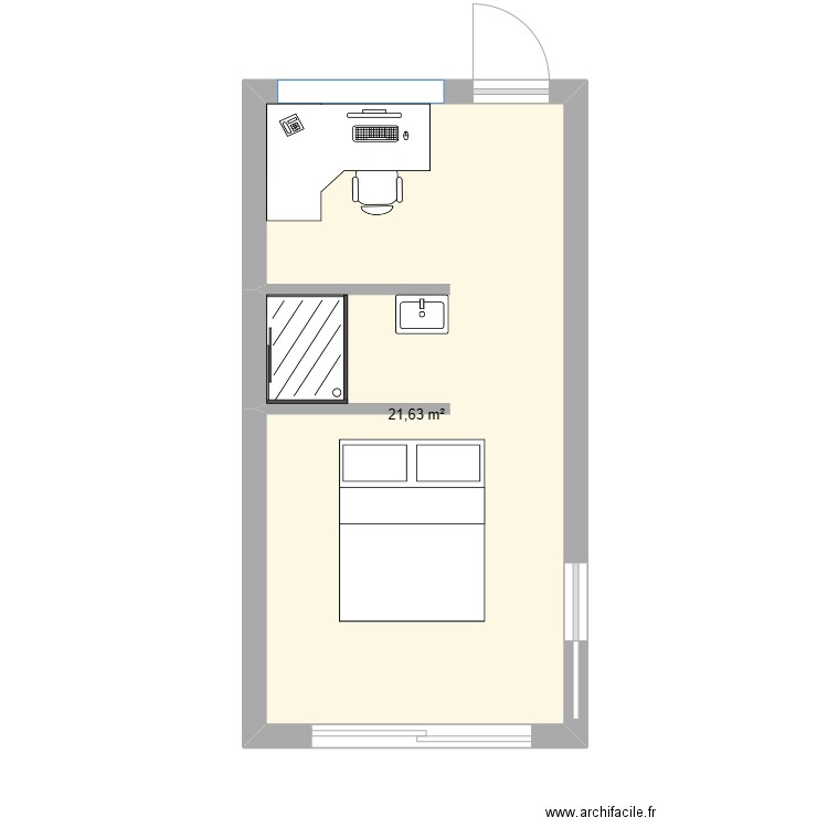 ALEX. Plan de 1 pièce et 22 m2