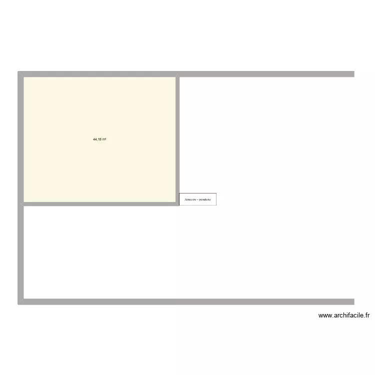 projet voys. Plan de 1 pièce et 44 m²