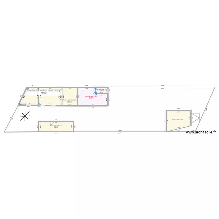 agrandissement. Plan de 6 et 134 m² agrandissement. Plan de 6 et 134 m²