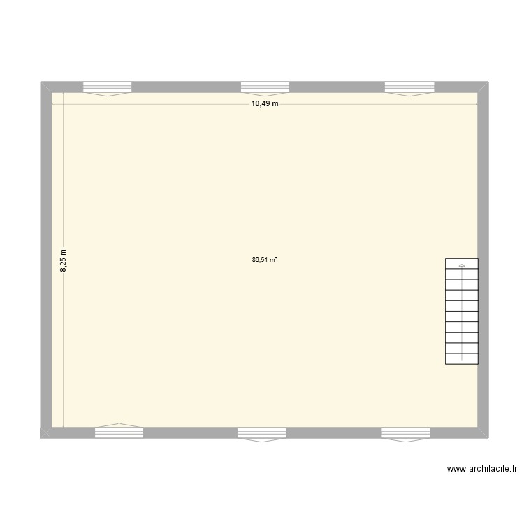 MAISON SS SOL. Plan de 1 pièce et 87 m2