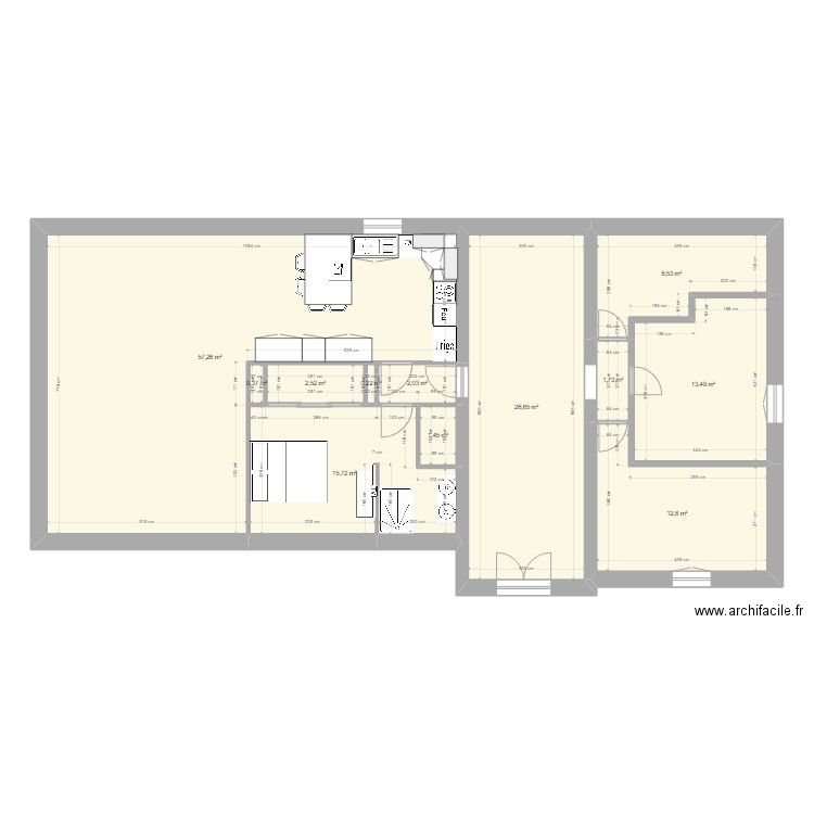 maison Valeilles avec modf cuisine_V3. Plan de 12 pièces et 143 m2