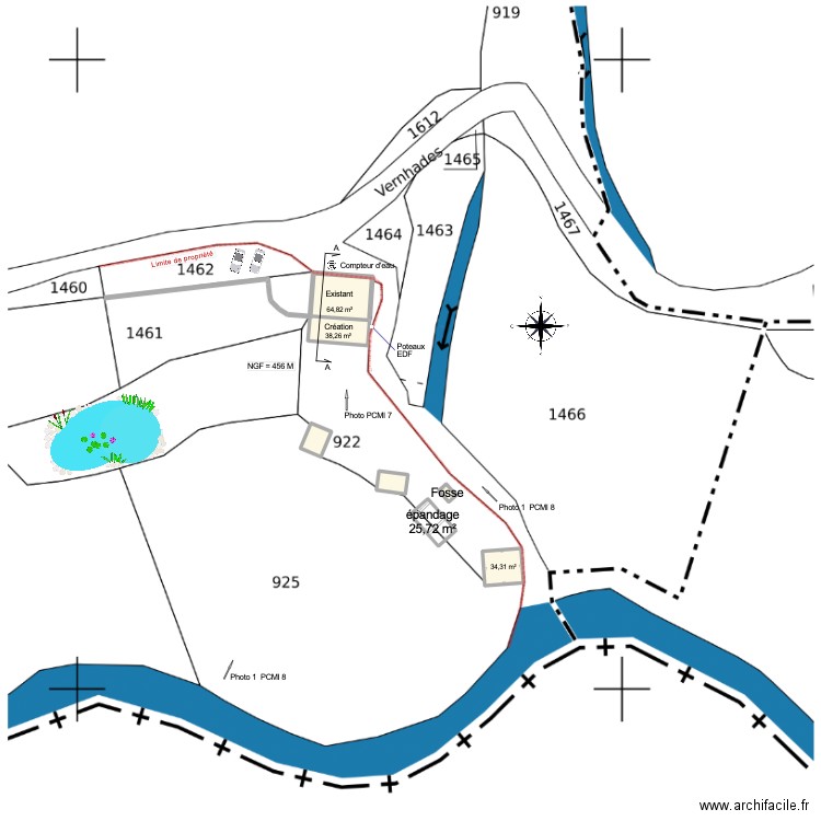 Rénovation le moulin du combier. Plan de 7 pièces et 195 m2