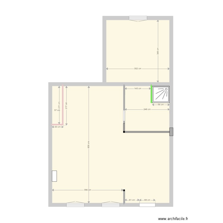 SIDOU (plan projet). Plan de 3 pièces et 54 m2