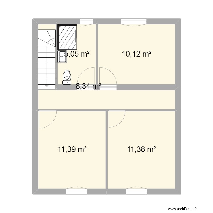 Projet Orsay haut . Plan de 5 pièces et 46 m2