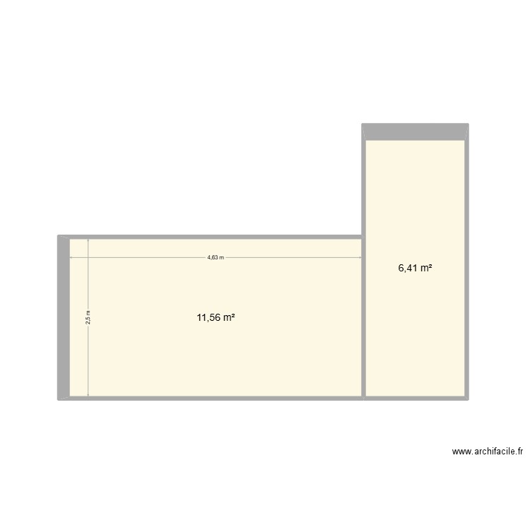 hamelin. Plan de 2 pièces et 18 m2