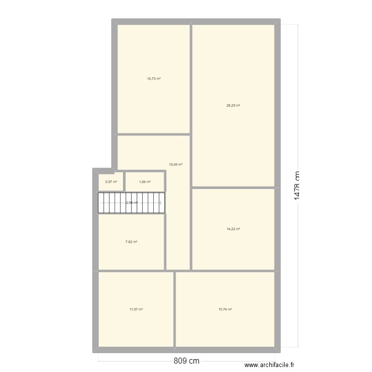 beuret 211. Plan de 10 pièces et 111 m2