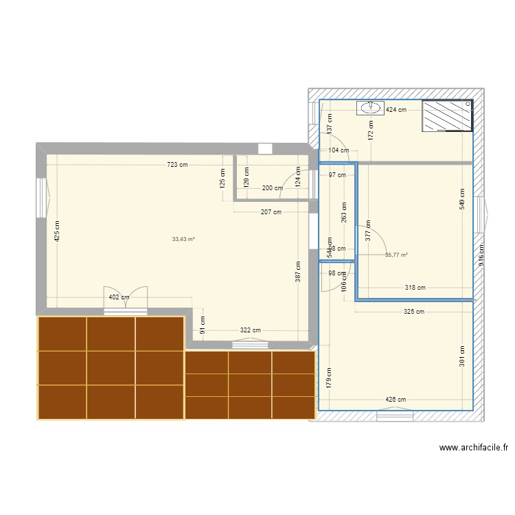 Ansouis v2. Plan de 3 pièces et 61 m2