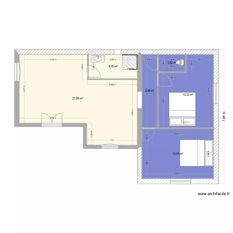 Ansouis v2. Plan de 6  et 63 m²