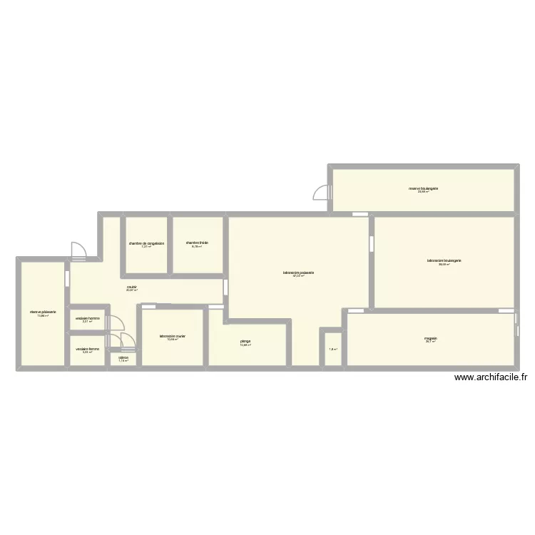 labo. Plan de 14  et 216 m²