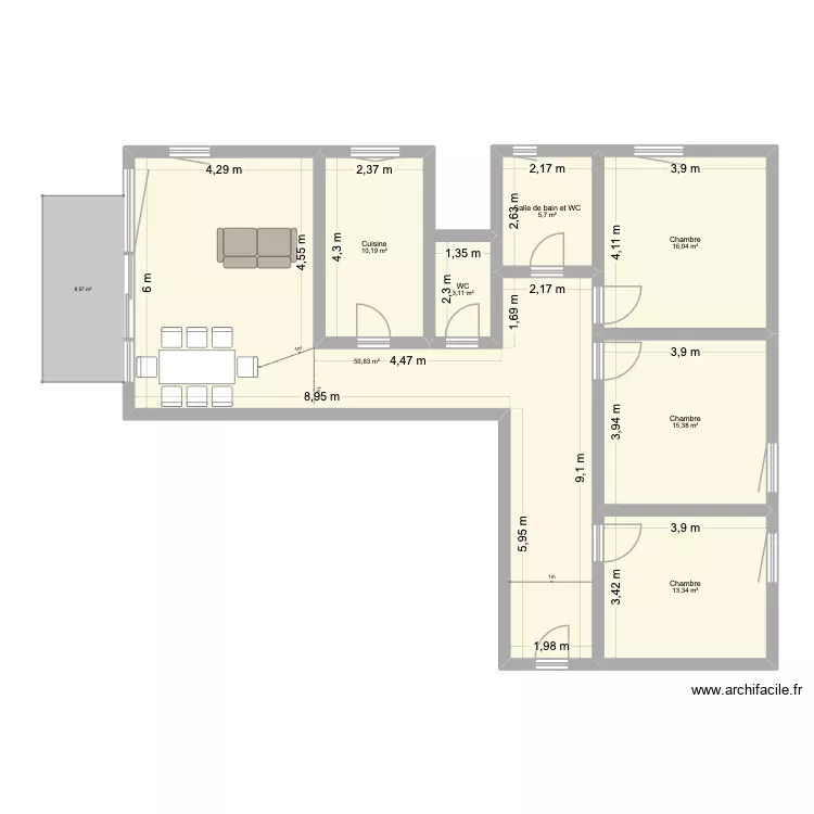 app-ch1. Plan de 7 Pièces et 115 m²