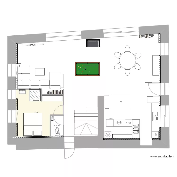 meymans R1 base. Plan de 2  et 15 m²