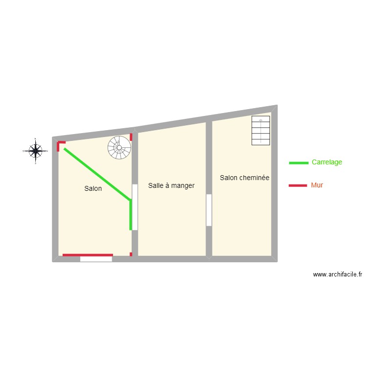 hermann. Plan de 1 pièce et 52 m2