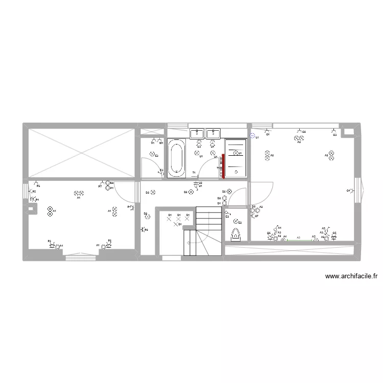B&acirc;timent Anne &eacute;tage2. Plan de 
