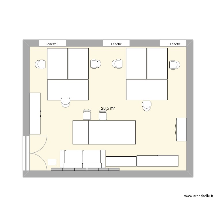 OKol. Plan de 1 pièce et 29 m2