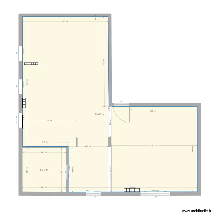 AL E7 EXISTANT vide2. Plan de 2 Pièces et 98 m²