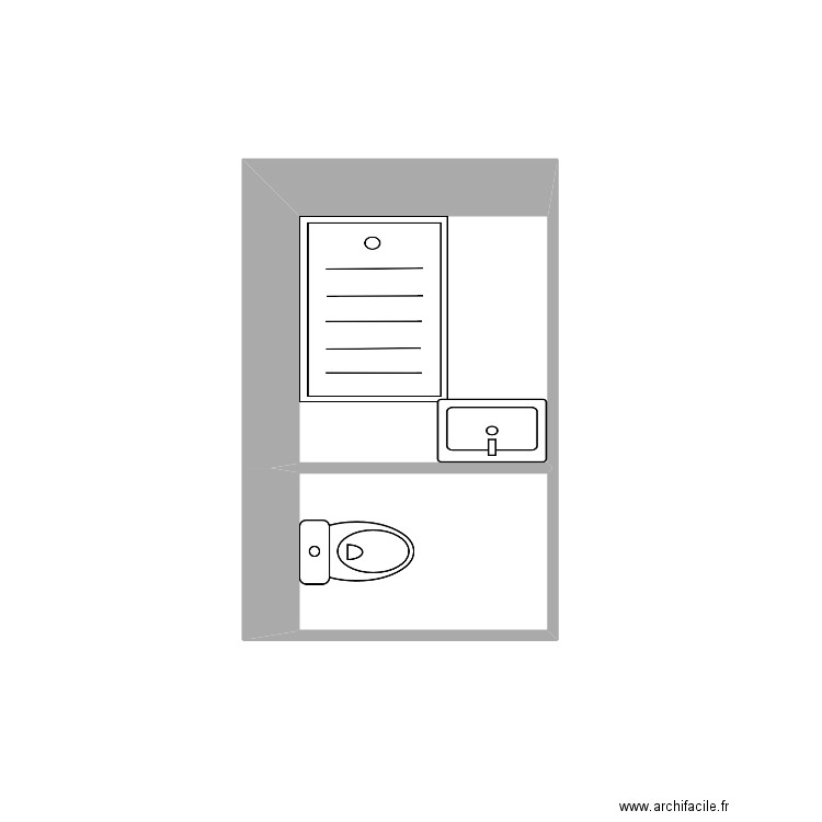 salle d'eau. Plan de 2 pièces et 3 m2