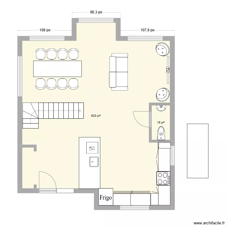 Martine maison rez-de-chaussée. Plan de 2 pièces et 60 m² Martine maison rez-de-chaussée. Plan de 2 pièces et 60 m²