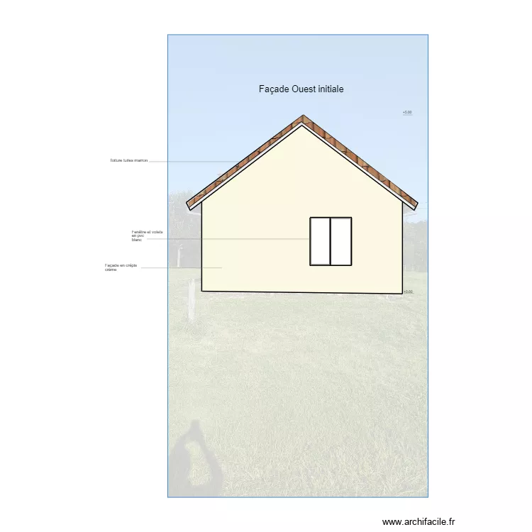Facade Ouest initiale. Plan de 