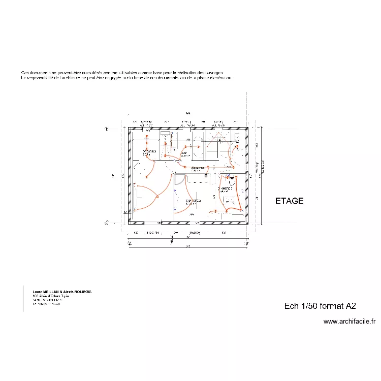 Plan &eacute;lectrique &eacute;tage. Plan de 