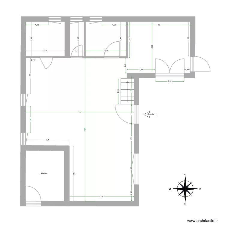 R&eacute;novation Bus. Plan de 1  et 6 m²