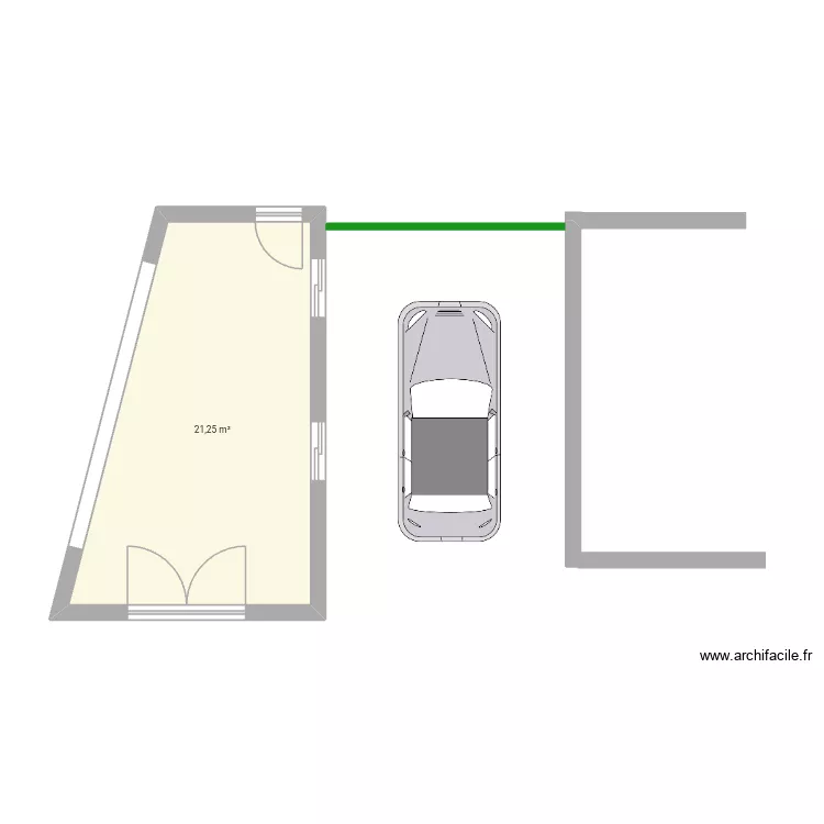 Garage 1. Plan de 1 pièce et 21 m²