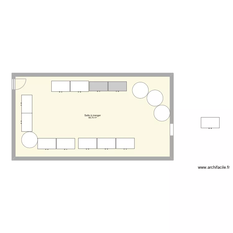 SALLE CONSEIL. Plan de 1  et 69 m²