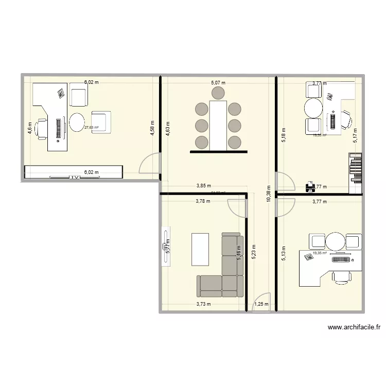 bureau 1. Plan de 4 et 118 m² bureau 1. Plan de 4 et 118 m²