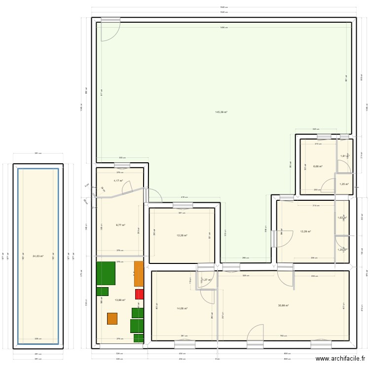 PLAN ATELIER BOIS. Plan de 15 pièces et 281 m2