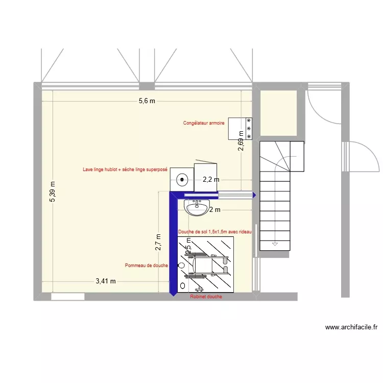 Plan apr&egrave;s travaux Mr M.. Plan de 3 Pièces et 30 m²