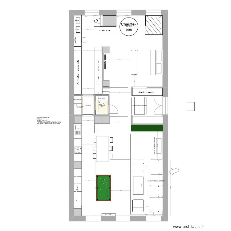 PLAN MERIMEE INVEST V6. Plan de 2 pièces et 4 m2