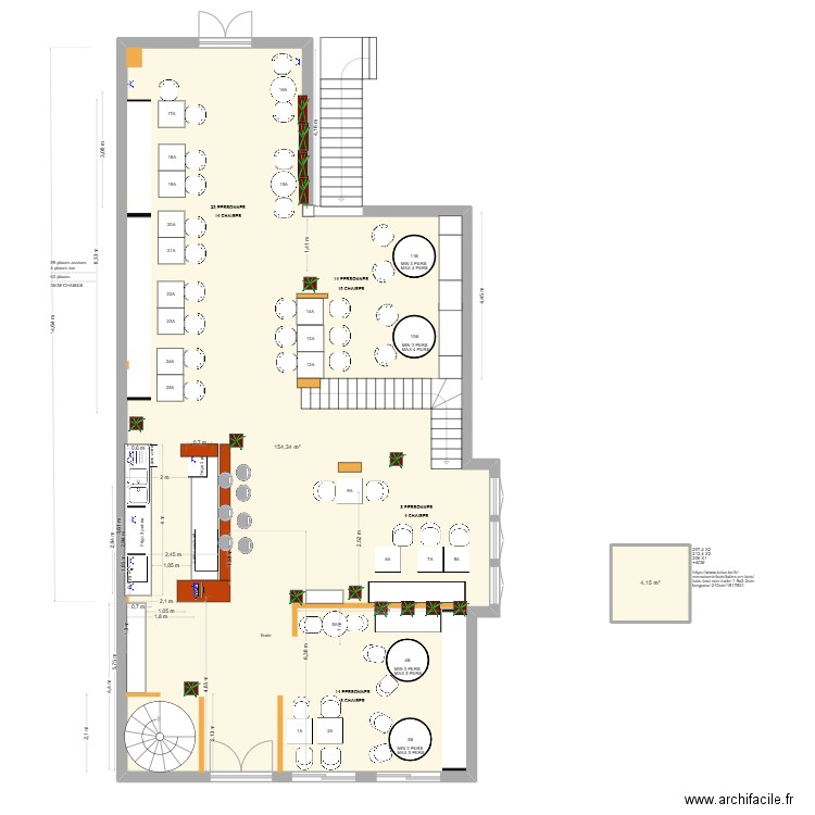 Kinshasa 5. Plan de 2 pièces et 158 m2