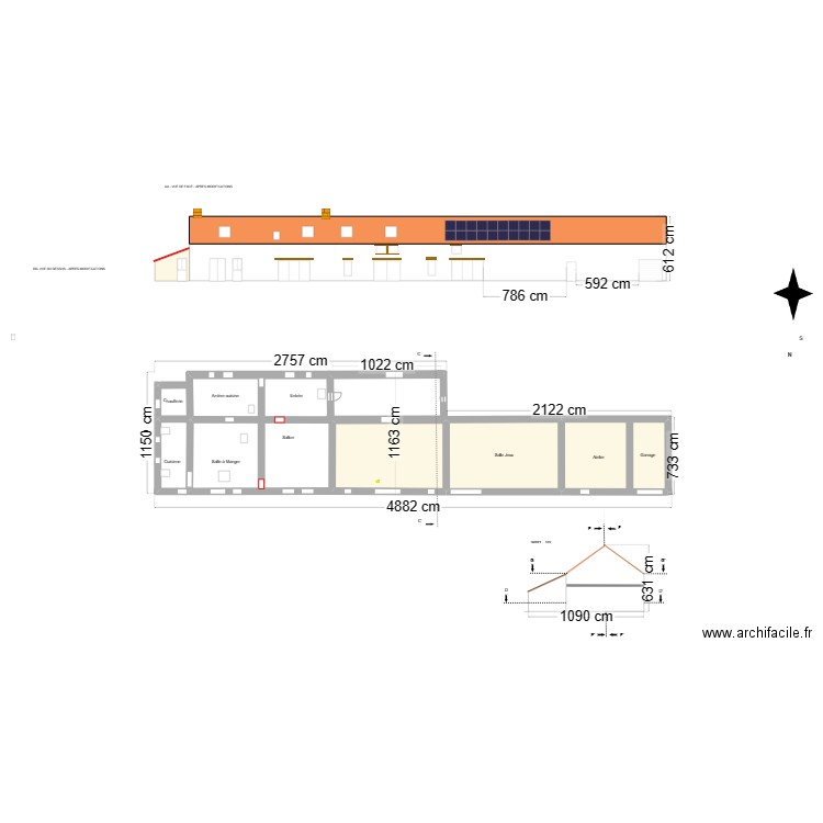 Plan Masse Initial. Plan de 3 pièces et 191 m2