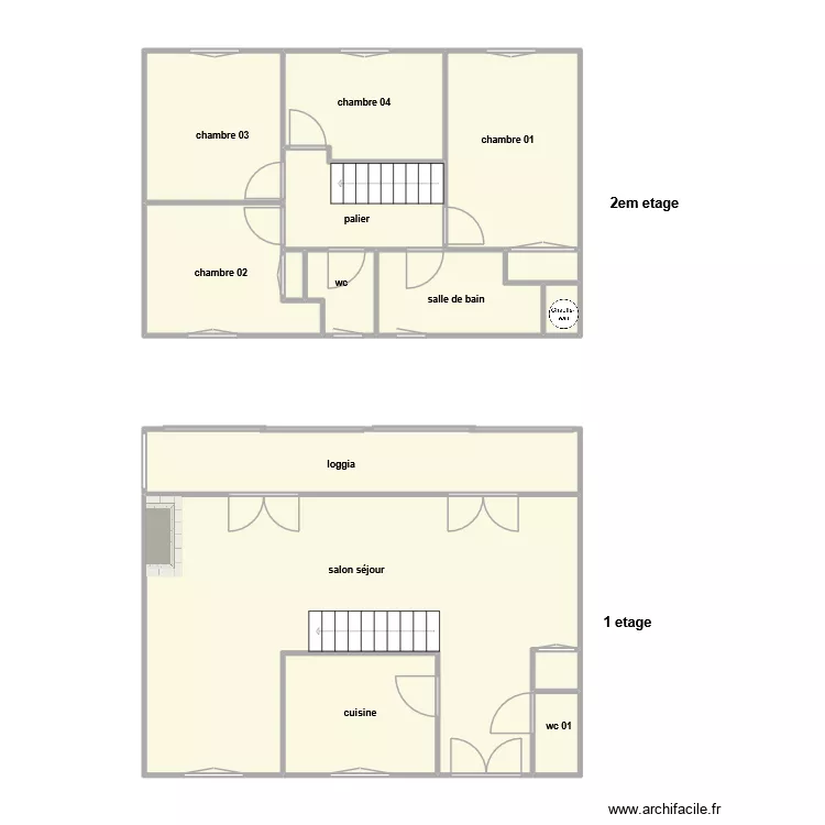 favier am. Plan de 15  et 103 m²