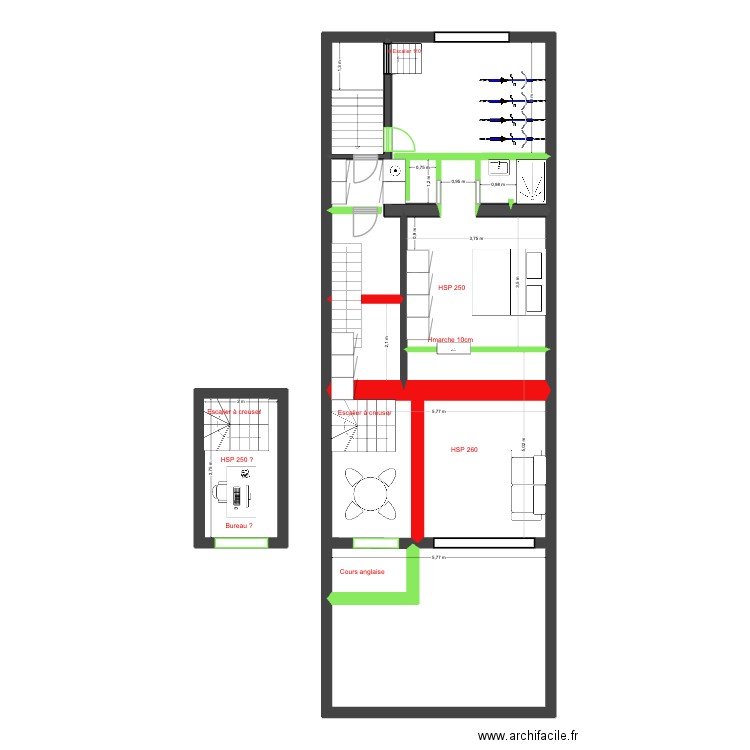 Mélèzes 82 Rez Jardin Projet. Plan de 12 pièces et 99 m2