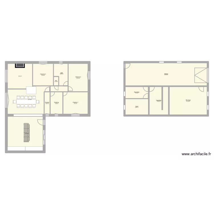 Plan villerest Version 2. Plan de 15 Pièces et 239 m²